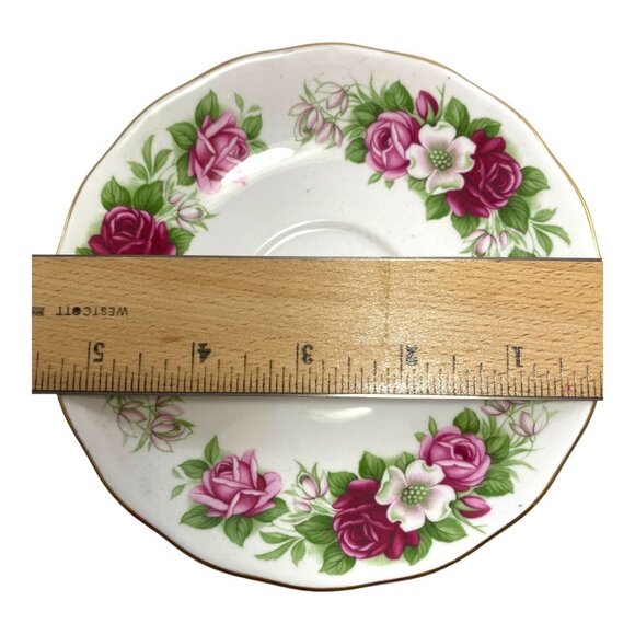 Vintage Queen Anne Floral Bone China Tea Cup & Saucer Pink Roses & Gold Trim - Picture 9 of 9